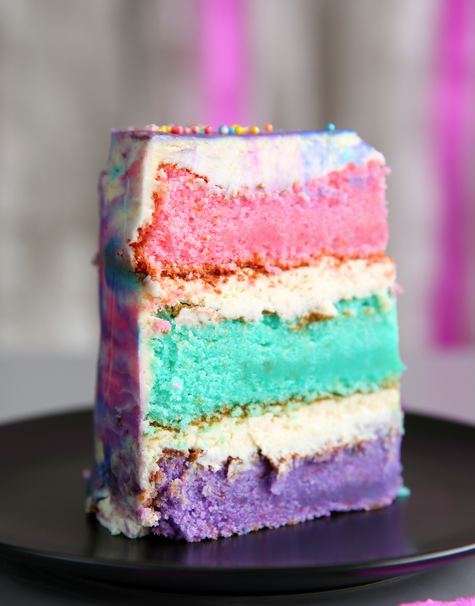 Teal and Purple Layer Cake 